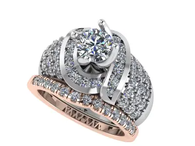 Luxury Ring with matching band 3D print model