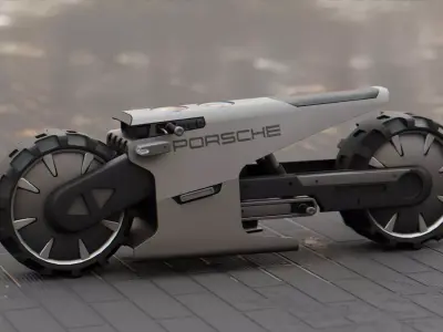 PORCHE CONCEPT VEHICLE RIGGED 3D model