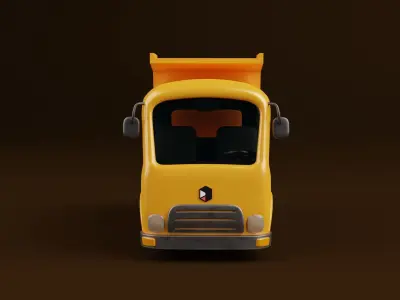 Stylized Cartoon Rigged   Dump Truck 3D model