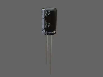 Electrolytic Capacitor - Electronic circuit parts Low-poly 3D model