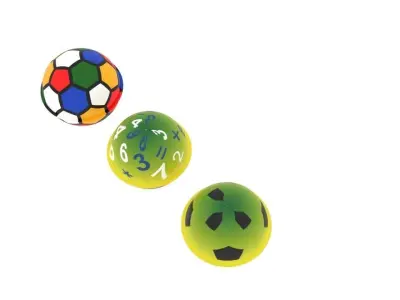 Rainbow Rubber Ball With Rainbow Soccer Balls 3D model