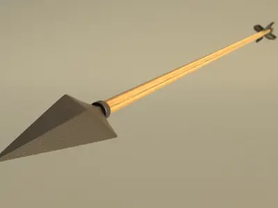 SPORT---ARCHERY---Arrow arrow with wooden shaft Low-poly 3D model