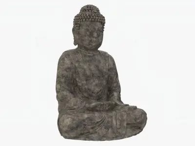Realistic Buddha Statue Low-poly 3D model