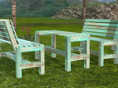 Old lounge chair 3D model