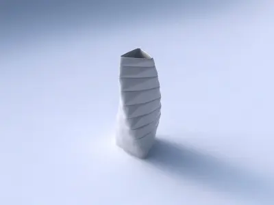 Vase twist triangle with smooth horizontal dents 2 3D print model