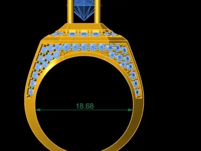 LUXURY DIAMOND RING FOR MEN 319 3D print model
