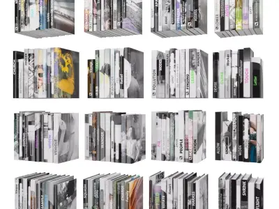 Books 150 pieces 4-9-1 Low-poly 3D model
