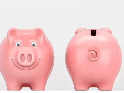 Piggy bank Low-poly 3D model