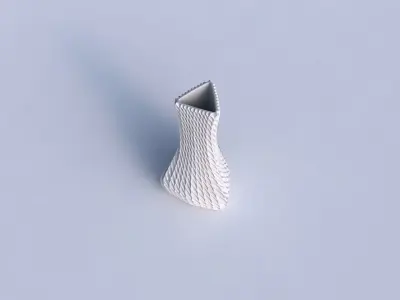 Vase puffy triangle with bent extruded lines001 3D print model
