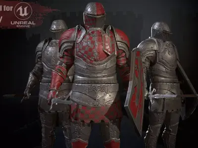 NPC Knight4 Low-poly 3D model