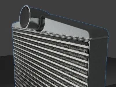 Plazmaman Twin Entry 76mm Pro series Intercooler Low-poly 3D model