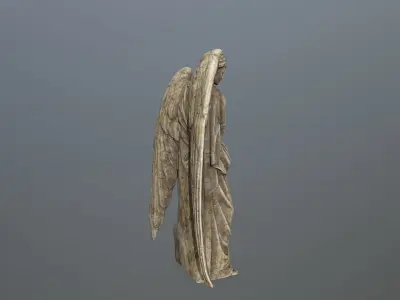 Angel Statue 3 Low-poly 3D model