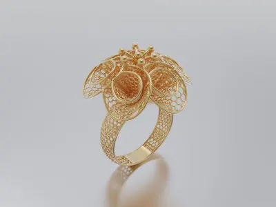 woman ring 3D print model 8