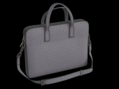 Luxury Blue Leather Hand Bag 3D model