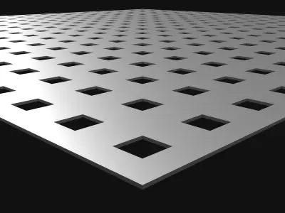 Perforated panel with square hole and 16 percent opening 25O05 3D model