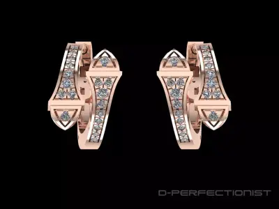 Marly Earrings 001 3D print model