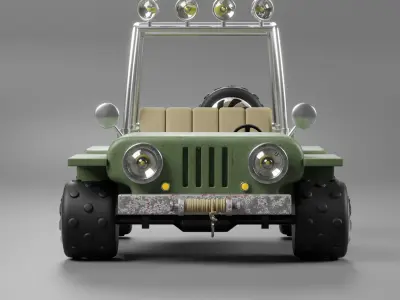 Classic Jeep Car Low-poly 3D model