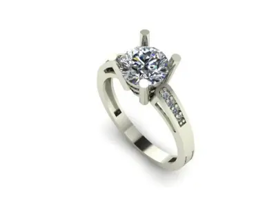 Solitair ring 3D print model