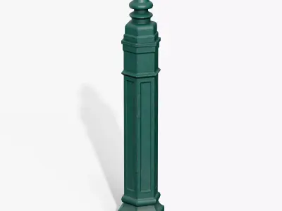 Bollards Cast Iron B Low-poly 3D model
