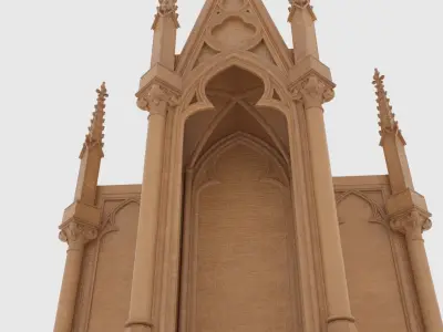 Gothic Wooden Altar 3D model