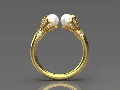 pearl diamond ring pr0021 3D print model