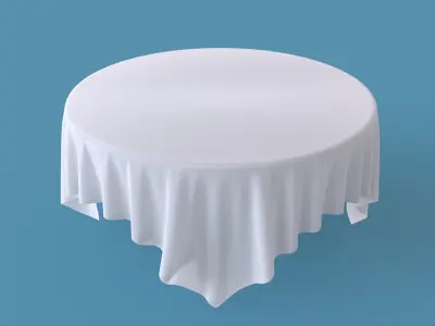 Tablecloth Set Round and Rectangular Table Cloth 3D model 3D model