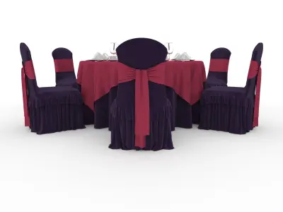 Banquet Table and Chair 63 3D model