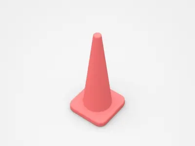Red Traffic Cone 3D model