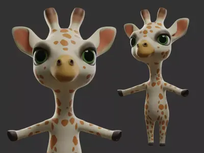 Cartoon Giraffe Low-poly 3D model order