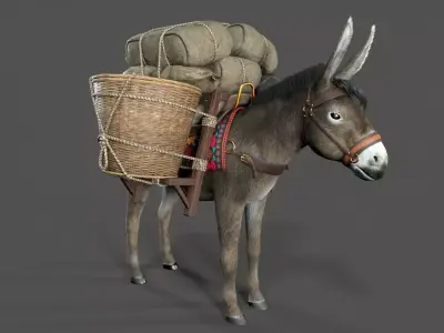 donkey Low-poly 3D model