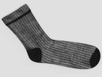 Winter Sock - Realistic and Universal Knit Footwear 3D model