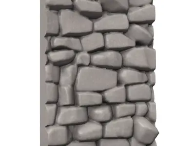 Dry-Stacked Stone Fence Geometry 3D print model