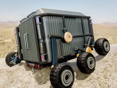 X-Plorer Concept Autonomous vehicle for space exploration Low-poly 3D model