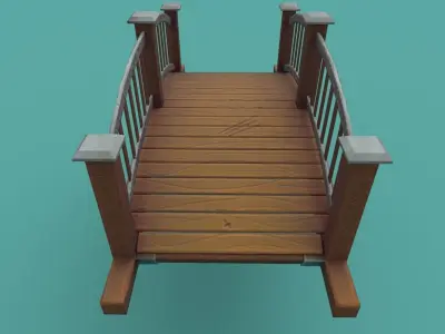 Medieval Bridge Free low-poly 3D model