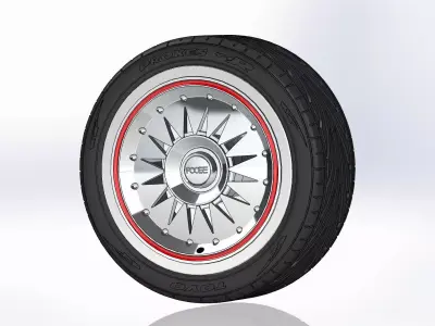 Wheel 18inch Foose Stardust FR02 for scale model 3D print model