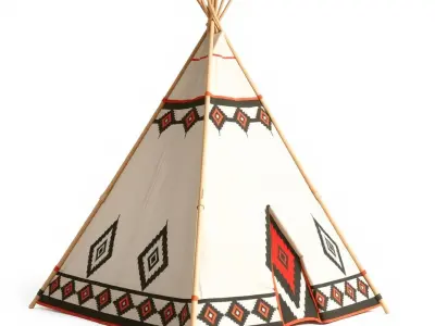 Native American Tipi Tent Model Pack Low-poly 3D model