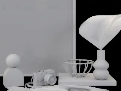 Decorative set 008 3D model purchase