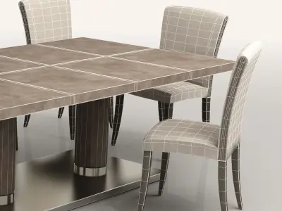 Dining room low poly  Low-poly 3D model