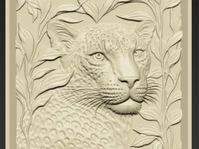 Leopard Head A22 3D print model