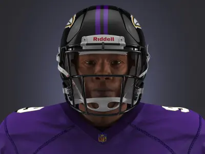 Baltimore Ravens American Football Helmet 3D model