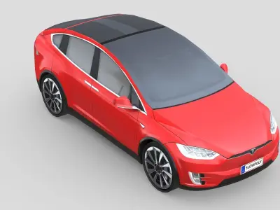 Tesla Model X 2018 Low-poly 3D model