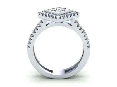 Pav Wedding Ring Sid Stone 3D print model
