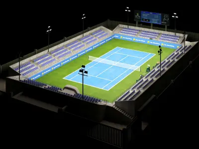 Studiom-Tennis-Court tennis court Low-poly 3D model