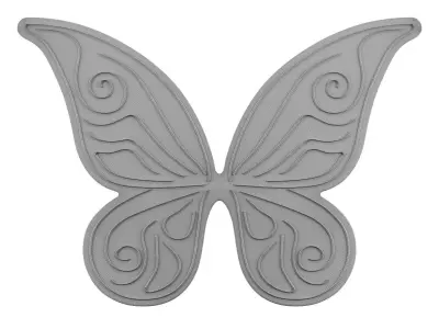 Butterfly Wings Neon Sign 3D model