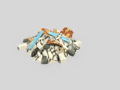 4 debris piles pack 1 Free low-poly 3D model