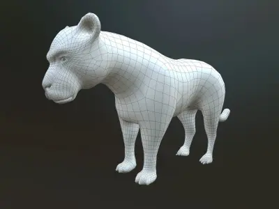 lion lowpoly Low-poly 3D model