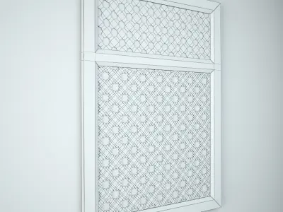19th Century Moorish Star Carved Window Mirror 3D model