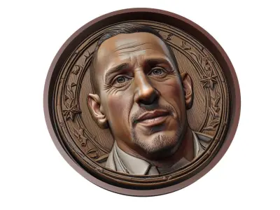 Franck Ribery Footballer Medallion 3D print model