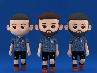character footballer 3d cartoon model 3D model