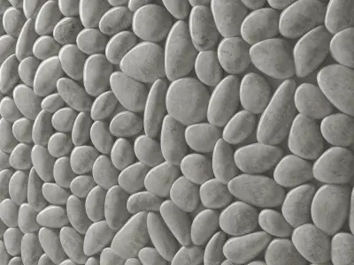 Panel pebble smooth Tile Bathroom 3D model